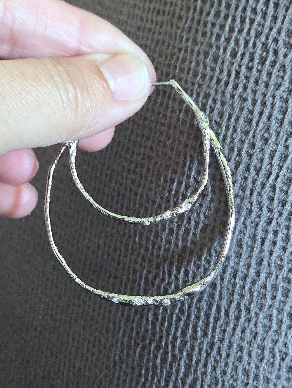 Alexis Bittar Silver🤍 "Solanales" Molten Double✌️ Hoop Earrings - Picture 13 of 16
